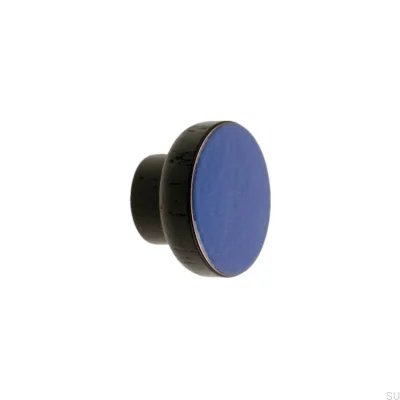 Pomo para mueble Simple Black 40 Madera Esmalte Azul Cálido