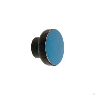 Pomo para mueble Simple Black 40 Madera Esmalte Cool Blue