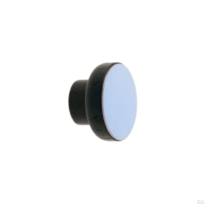 Pomo para mueble Simple Negro 40 Madera Esmaltada Azul Claro