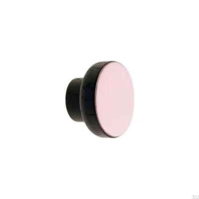 Pomo para mueble Simple Black 40 Madera Esmalte Rosa Claro