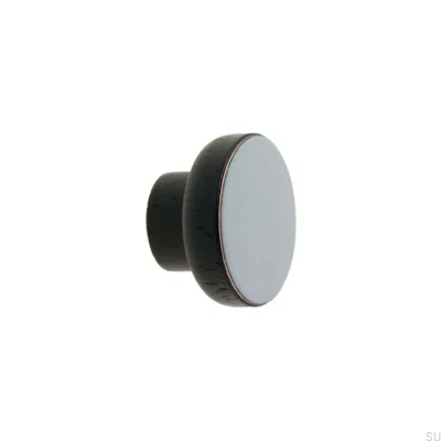 Pomo para mueble Simple Black 40 Madera Esmalte Gris Claro
