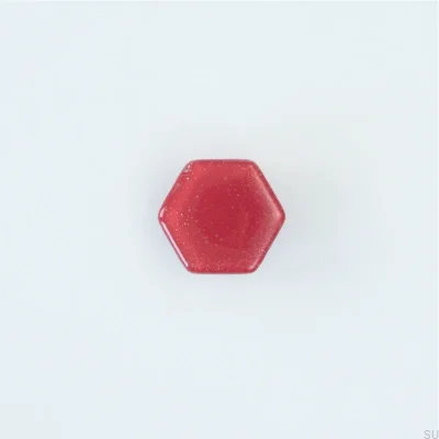 Tirador para muebles de vidrio hexagonal Frambuesa