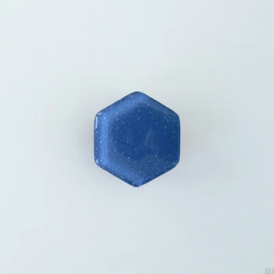 Pomo para mueble de vidrio hexagonal índigo