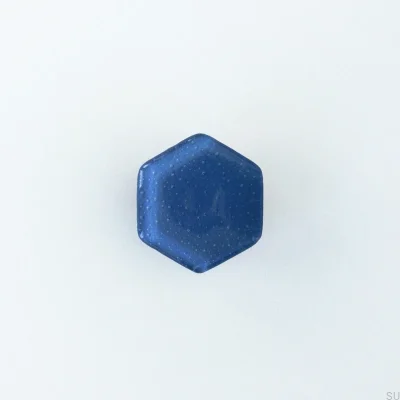 Tirador para mueble hexagonal cristal azul marino