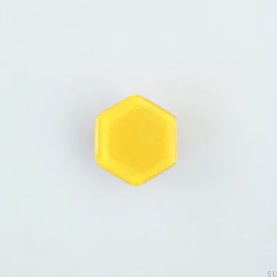 Tirador para mueble de cristal hexagonal amarillo