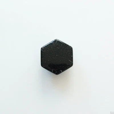 Pomo para mueble de cristal hexagonal negro