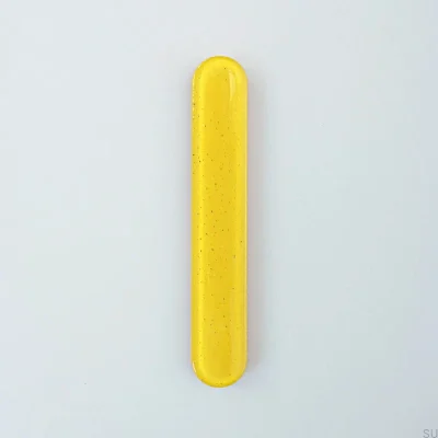 Tirador para mueble redondo, Redondo 128, Vidrio, Amarillo