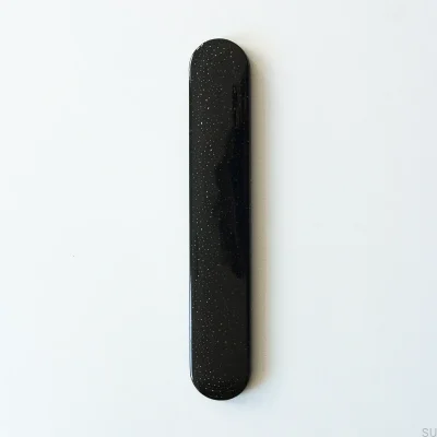 Tirador para mueble alargado Redondo 128 Cristal Negro