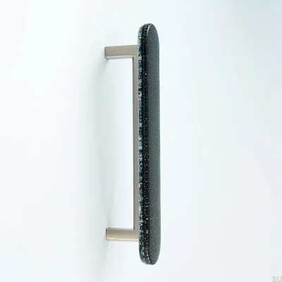 Tirador para mueble alargado Redondo 128 Cristal Negro