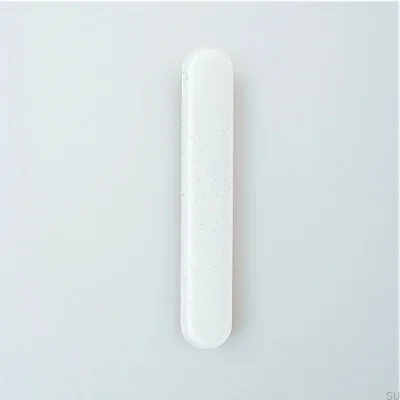 Tirador para mueble redondo 128, cristal, blanco