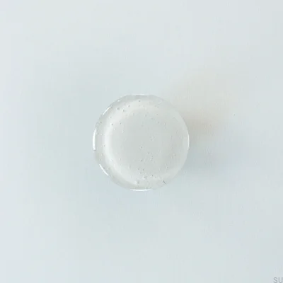 Tirador de cristal redondo para muebles, blanco