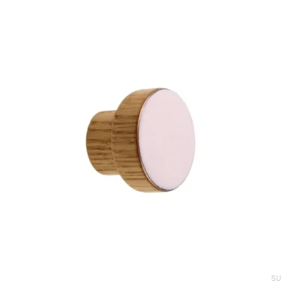Pomo para mueble Simple, Madera, Esmaltado, Rosa Claro, Óleo, Incoloro, Semimate