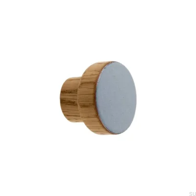 Pomo para mueble Simple, Madera, Esmaltado, Gris Claro, Aceite, Incoloro, Semimate