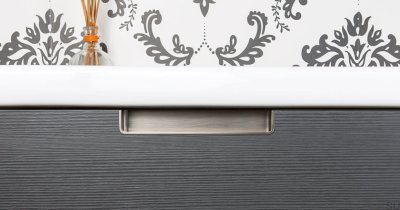 Tirador empotrado para mueble Nest 186, níquel cepillado