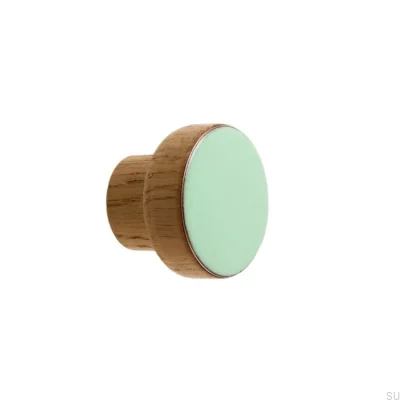 Pomo para mueble Simple Madera Esmalte Menta Incoloro Semimate