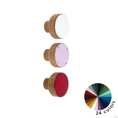 Pomo para mueble Simple, Madera, Esmaltado, Rojo, Aceite, Incoloro, Semimate