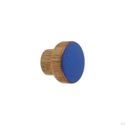 Pomo para mueble Simple, Madera, Esmaltado, Warm Blue Oil, Incoloro Semimate