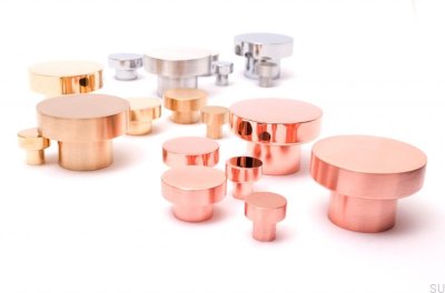 Pomo para mueble Dot 18 Cobre pulido sin pintar