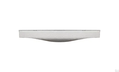Noma 0254 128 Tirador para muebles de aluminio plateado con borde cepillado
