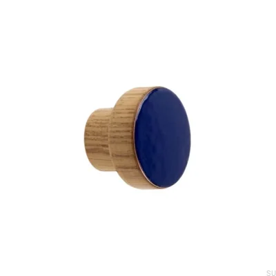 Pomo para mueble Simple, Madera, Esmaltado, Ultramar, Incoloro, Aceite semimate