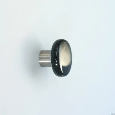 Pomo para mueble redondo de cristal Negro