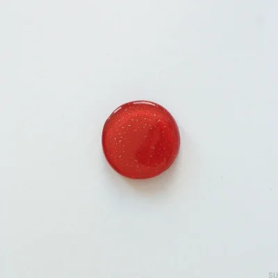 Pomo para mueble redondo de cristal, rojo