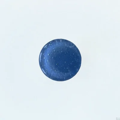 Pomo para mueble redondo de vidrio, vidrio Indigo