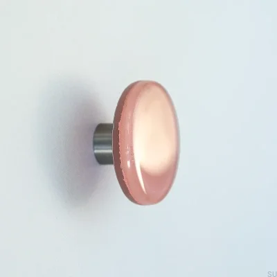 Mueble pomo cristal redondo rosa