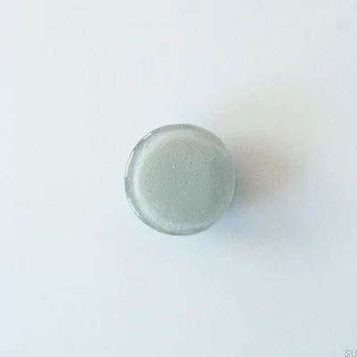 Pomo para mueble, redondo, vidrio, gris