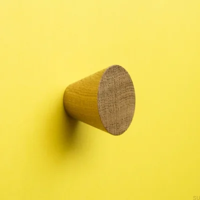Pomo para mueble Basic Cone Madera Roble 20 - 40 - Blanco Aceite