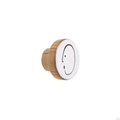 Pomo para Mueble Alfabeto Madera Esmalte Blanco - Aceite Incoloro Semimate