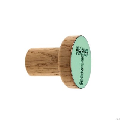 Colgador de pared Alfabeto de Madera Esmaltado Menta - Óleo Incoloro Semi-mate