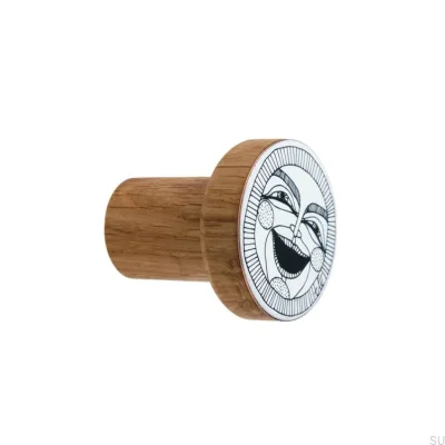 Colgador de pared Faces, Roble, Esmaltado - Aceite Incoloro Semimate