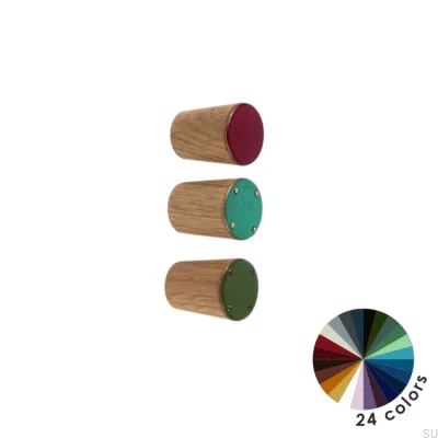 Pomo para mueble Cono Simple Madera Esmalte Violeta Incoloro Semimate
