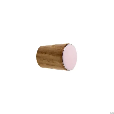 Tirador Para Mueble Cono Simple Madera Esmalte Aceite Rosa Claro Incoloro Semimate