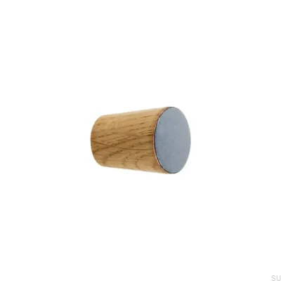 Tirador Para Mueble Cono Simple Madera Esmalte Gris Claro Aceite Incoloro Semimate