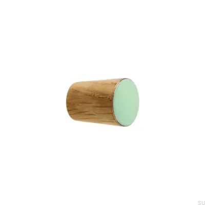 Pomo para mueble Cono Simple Madera Esmalte Menta Incoloro Semimate