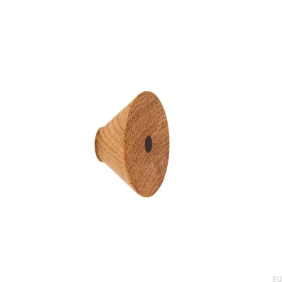Tirador para mueble con incrustaciones de puntos y madera de roble