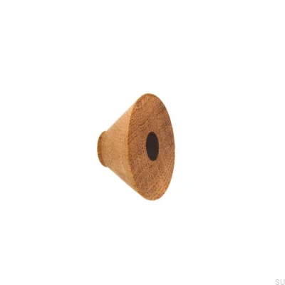 Tirador para mueble con incrustaciones de puntos y madera de roble