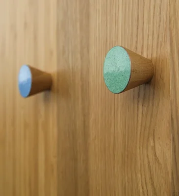 Pomo para mueble Melange Madera Esmalte Azul - Óleo Incoloro Semimate