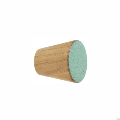 Pomo Para Mueble Melange De Madera Esmaltado Verde - Aceite Incoloro Semimate