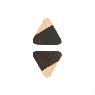 Pomo Para Mueble Just Two Triangular De Madera Marrón Oscuro - Aceite Incoloro Semimate