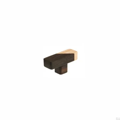 Pomo para mueble Just Two T-bar Madera Marrón Oscuro - Óleo Incoloro Semi-mate
