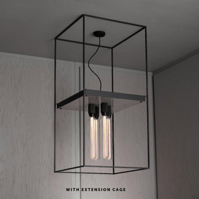 Lámpara de techo Caged Cross 4.0 de acero y mármol blanco