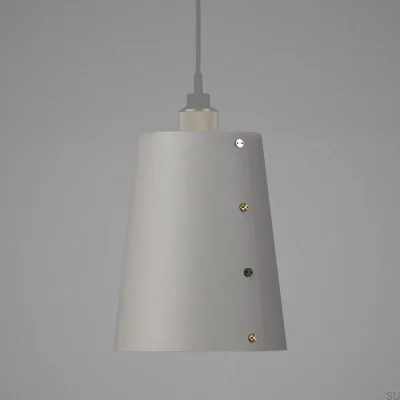 Lámpara de techo grande de acero gris con pantalla