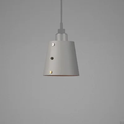 Lámpara de techo pequeña de acero gris con pantalla