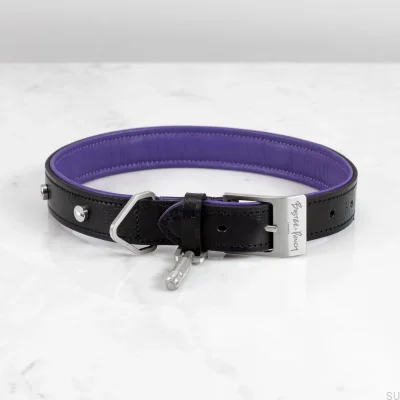 Collar para perros L Cuero con acero