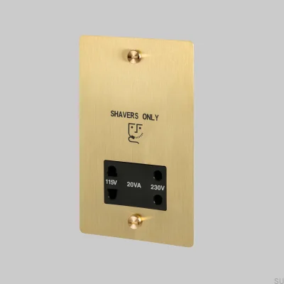 Toma de corriente para afeitadora de latón de 115 V/230 V, estándar británico