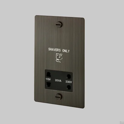 Toma de corriente para afeitadora de 115 V/230 V, latón bronce quemado, estándar británico