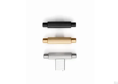 Pomo para Mueble T-Bar Arpa Aluminio Plata Cepillado